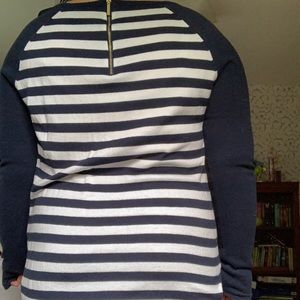Navy Blue and White Striped Michael Kors Sweater